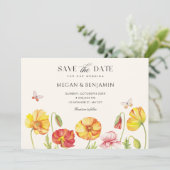 Bloemen bloeien lente bruiloft save the date (Staand voorkant)