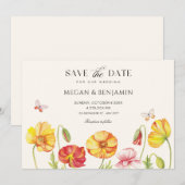 Bloemen bloeien lente bruiloft save the date (Voorkant / Achterkant)
