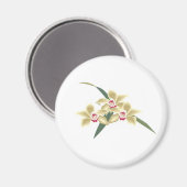 Bloemen bloeien met bladeren magneet (Voorkant / Achterkant)