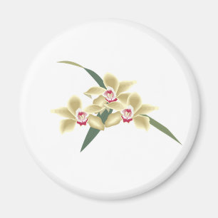 Bloemen bloeien met bladeren magneet
