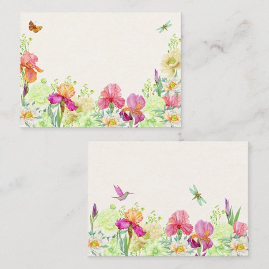 Bloemen bloeien notitiekaartje (Voorkant / Achterkant)