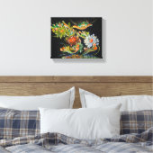 Bloemen bloeien - Om Canvas Schilderij (Insitu (Slaapkamer))