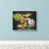 Bloemen bloeien - Om Canvas Schilderij (Insitu (Houten vloer))