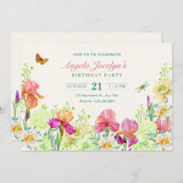 Bloemen bloeien op verjaardag kaart