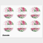 Bloemen Bloeien Originele Kunst Aquarel Met Initia Ronde Sticker (Vel)