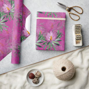 Bloemen Bloeien Roze Aquarel Kunst Cadeaupapier