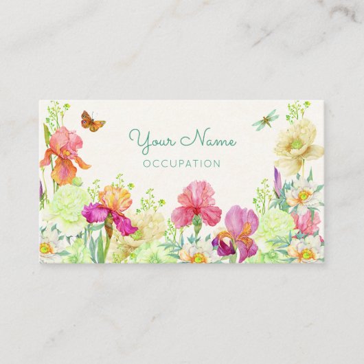 Bloemen bloeien visitekaartje (Voorkant)