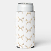 Bloemen bloeien vlinders wit seltzer blikjeskoeler (Seltzer Achterkant)