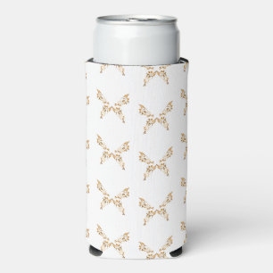 Bloemen bloeien vlinders wit seltzer blikjeskoeler