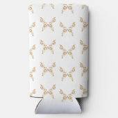 Bloemen bloeien vlinders wit seltzer blikjeskoeler (Achterkant)