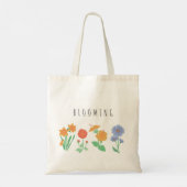 Bloemen bloeiende canvas tas (Achterkant)