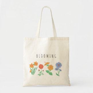 Bloemen bloeiende canvas tas
