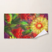 Bloemen Bloem Abstracte Kunst Rood Geel Bad Handdoek (Handdoek)
