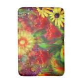 Bloemen Bloem Abstracte Kunst Rood Geel Badmat (Voorkant Verticaal)