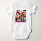 bloemen bloem baby modern cadeau voor haar romper (Achterkant)