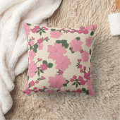 Bloemen  Bloem Behang Roze Sierkussen (Deken)