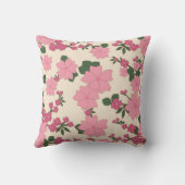 Bloemen  Bloem Behang Roze Sierkussen (Achterkant)