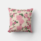 Bloemen  Bloem Behang Roze Sierkussen (Voorkant)