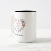 Bloemen Bloem Pastel Tea Happy Moederdag Gift Tweekleurige Koffiemok (Voorkant links)