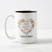 Bloemen Bloem Pastel Tea Happy Moederdag Gift Tweekleurige Koffiemok (Links)