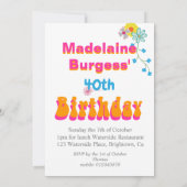 Bloemen Bloem Power Kleurrijke Verjaardag Uitnodig Kaart (Achterkant)