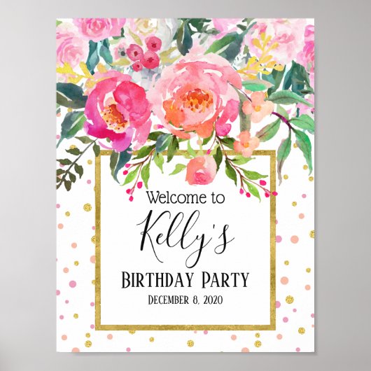 bloemen, bloem, welkomstteken poster (Voorkant)