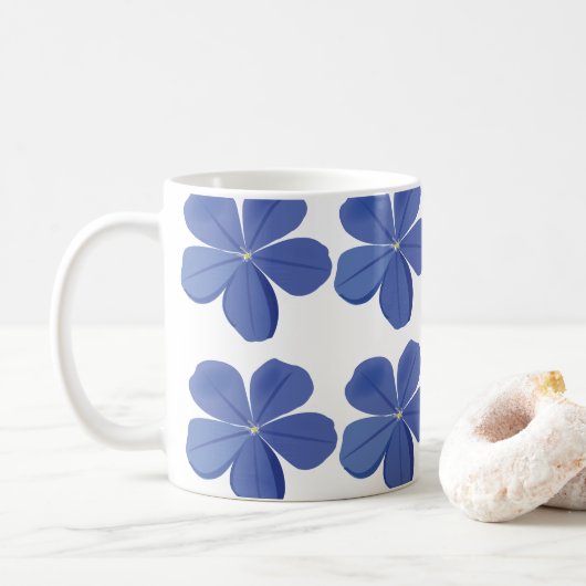 Bloemen Bloemblaadjes Plumbago Koffiemok (Met donut)