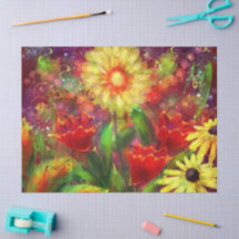 Bloemen Bloemen Abstracte Art Decoupage