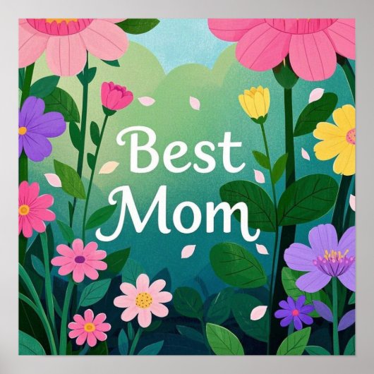 Bloemen Bloemen Beste Moeder Tuin Poster (Voorkant)