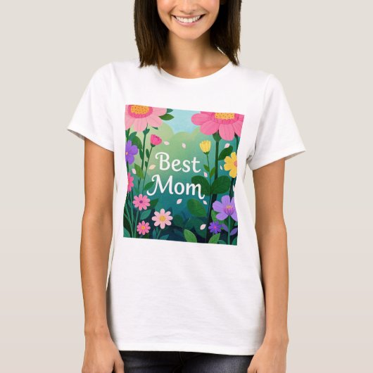 Bloemen Bloemen Beste Moeder Tuin T-shirt (Voorkant)
