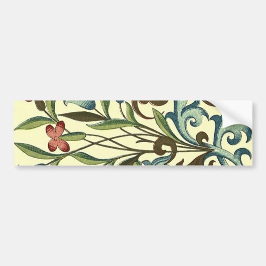 Bloemen Bloemen Bloemen Behang Art Nouveau  Bumpersticker (Voorkant)