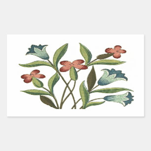 Bloemen Bloemen Bloemen Behang Art Nouveau  Rechthoekige Sticker