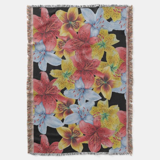 bloemen bloemen bloemen bloemen deken (Voorkant Verticaal)