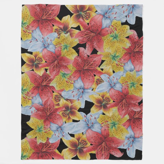 bloemen bloemen bloemen bloemen fleece deken (Voorkant)