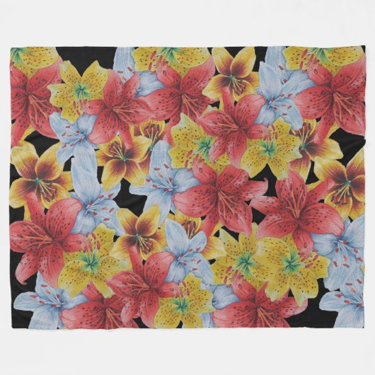 bloemen bloemen bloemen bloemen fleece deken (Voorkant (Horizontaal))