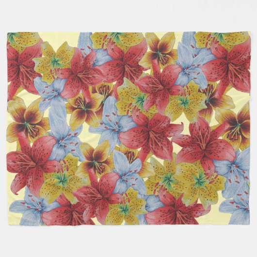 bloemen bloemen bloemen bloemen fleece deken (Voorkant (Horizontaal))