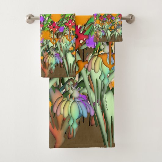 Bloemen Bloemen Bloemen Groen  Bad Handdoek (Insitu)