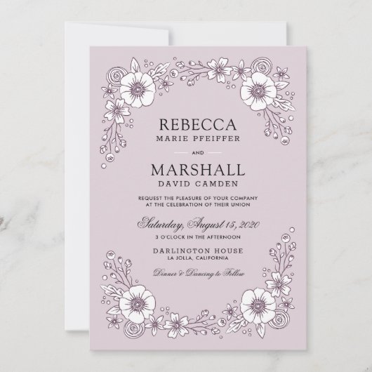 Bloemen Bloemen Bloemen Huwelijk Uitnodiging test (Voorkant)