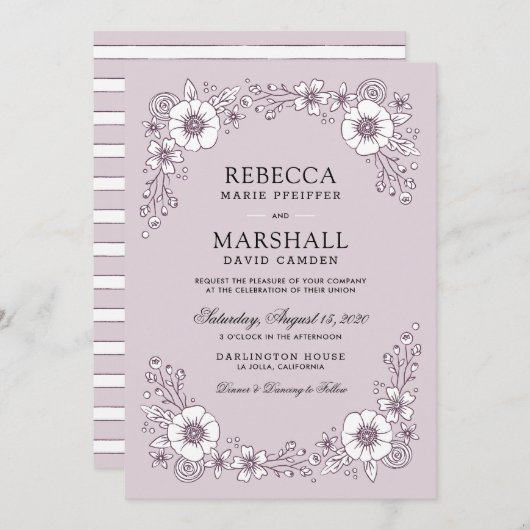  Bloemen Bloemen Bloemen Huwelijk Uitnodiging test (Voorkant / Achterkant)