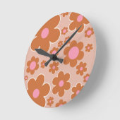 Bloemen bloemen bloemen kleurrijk flesje ronde klok (Hoek)