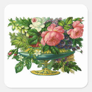  bloemen, bloemen, bloemen vierkante sticker