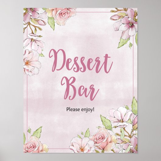 Bloemen Bloemen Dessert Bar feestbord Poster (Voorkant)