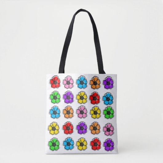 Bloemen Bloemen Doodle Line Art Waterverf Abstract Tote Bag (Voorkant)