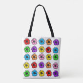 Bloemen Bloemen Doodle Line Art Waterverf Abstract Tote Bag (Achterkant)