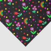 Bloemen, bloemen en poka Dots Girl's Tissuepapier (Detail)