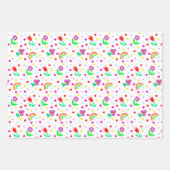 Bloemen, bloemen en Polka Dots Girl's Tissue Pa Inpakpapier Vel (Voorkant)