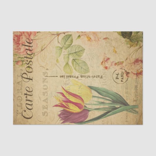 bloemen, bloemen en tulpen tissuepapier (Voorkant)