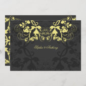  Bloemen Bloemen Geel Bruiloft Uitnodiging (Voorkant / Achterkant)