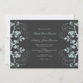  Bloemen Bloemen Grijs Bruiloft Uitnodiging (Achterkant)