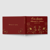 Bloemen Bloemen Huwelijk Jubileum Gold Red Gastenboek (Volledig)